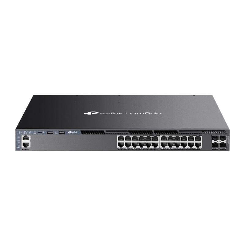 TP-Link Switch 24 porturi, Management L3, POE+, 4 porturi 10G