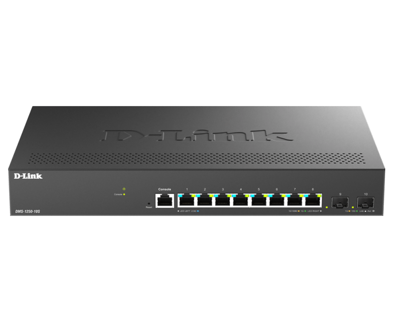 Switch D-Link DMS-1250-10S , 8 porturi Gigabit, 2 porturi SFP+,