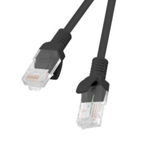 Patch cord Cat.5e UTP 0,5 m negru, Fluke Passed