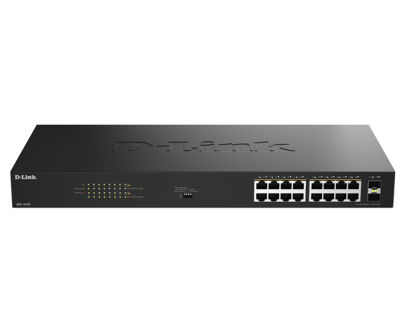 Switch D-Link 16 port GE PoE Unmanaged, capacitate 36 Gbps,