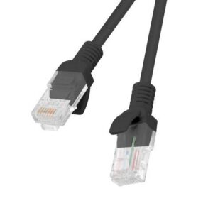 Patch cord Cat.5e UTP 1 m negru, Fluke Passed