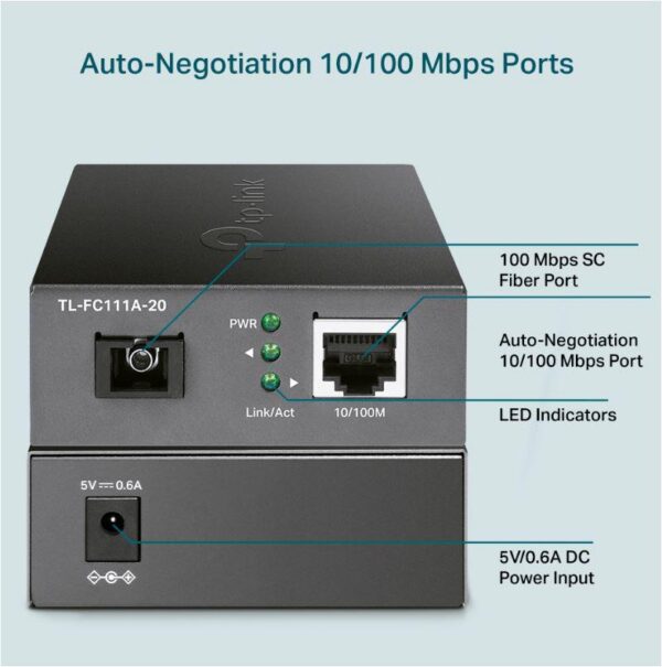 "10/100 Mbps RJ45 to 100 Mbps Single-mode SC WDM Bi-Directional - imagine 4