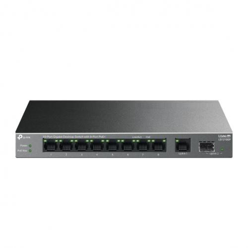"10-Port Gigabit Desktop Switch with 8-Port PoE+ PORT: 8× Gigabit