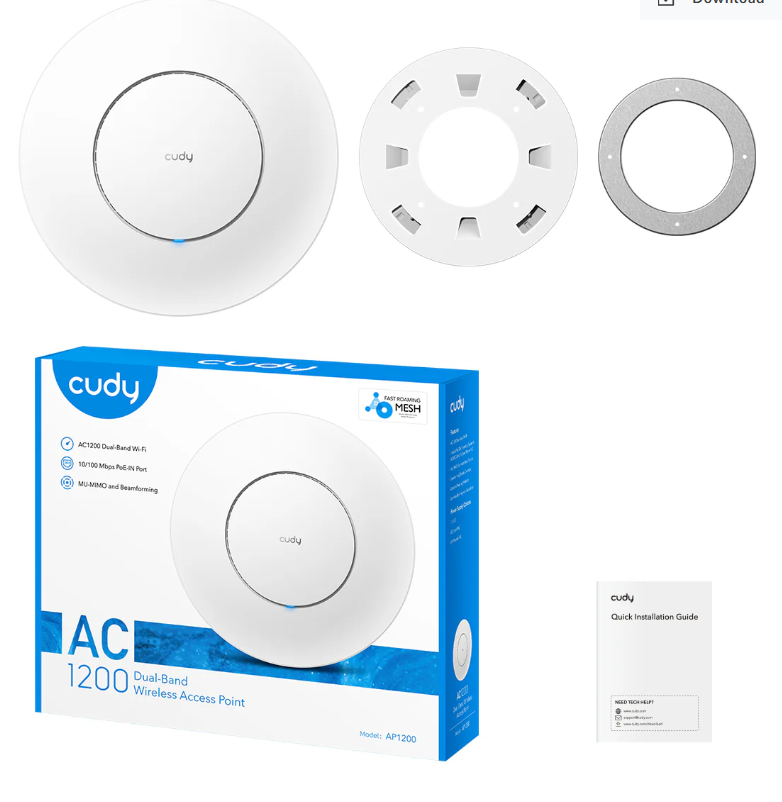 Punct de acces Wi-Fi Cudy AP1200 exterior exterior/interior AC1200 alb, - imagine 5