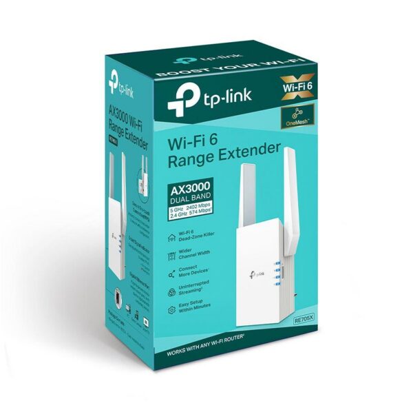 TP-link AX3000 Wi-Fi Mesh Range Extender, RE705X, 1 Port Ethernet - imagine 5