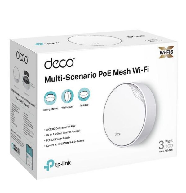 Router wireless TP-LINK Deco X50-POE(3-pack), WIFI 6, Mesh, Dual Band - imagine 6