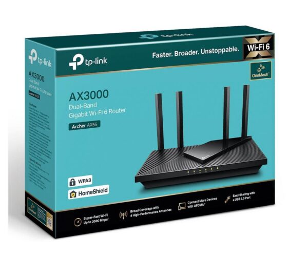 Router wireless TP-LINK Archer AX55, WIFI 6, Mesh, Dual Band - imagine 5
