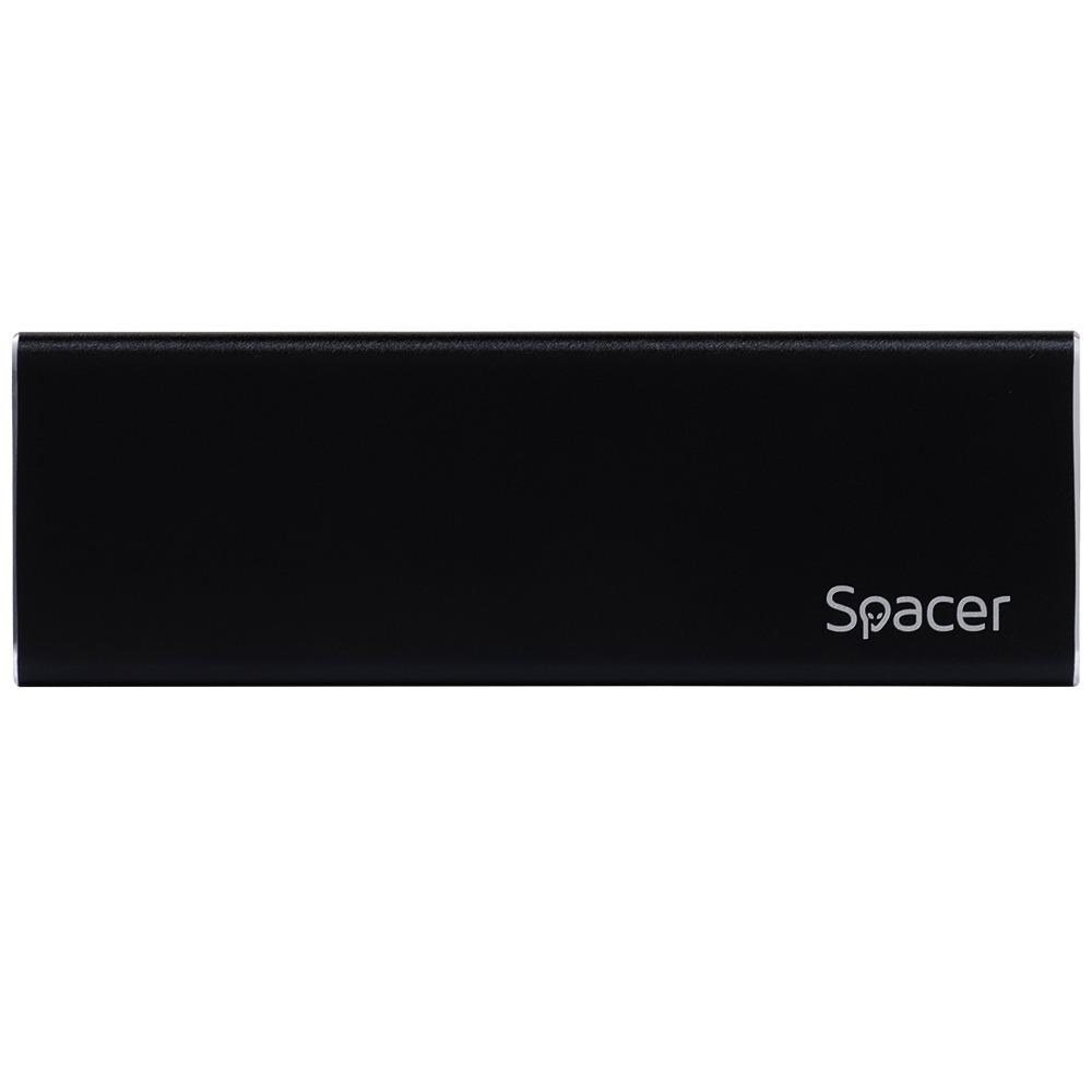 Rack extern Spacer SSD M.2 USB-C negru - imagine 3