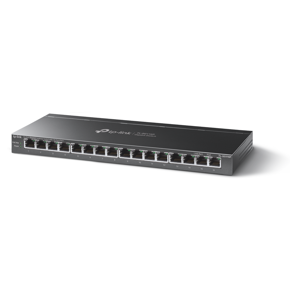 "16-Port Gigabit Desktop Switch with 16-Port PoE+ PORT: 16× Gigabit - imagine 3
